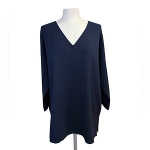 Chico’s Navy Oversized Blue V Neck Tunic Size L